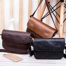 Hommes Sangle Réglable Épaule Bride Sacs Croix Corps PU Cuir Cartable