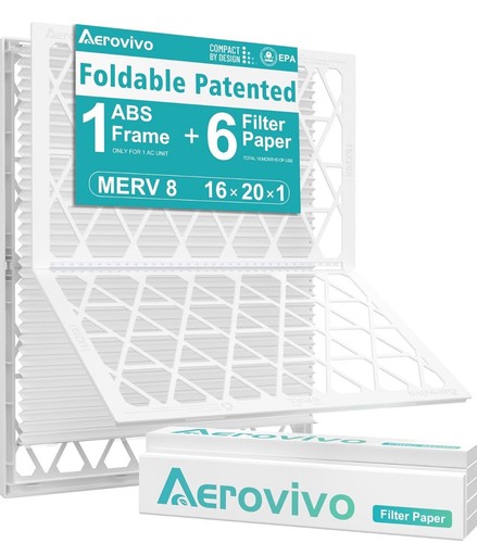 Aerovivo 16x20x1 Air Filter Reusable Abs Frame
