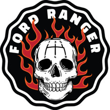 Ford Ranger Skull With Flames 5-speed Stick Shift Taffr Vinyl Decal Sticker