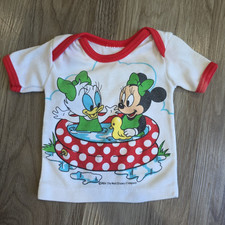 Vtg 1984 Baby Disney Ringer Tee Minnie Mouse Daisy Duck Shirt