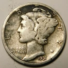 1931 D Mercury Dime G - VG   "Actual Coin Pictured - Not Cleaned"