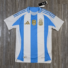 Adidas Argentina 2024 Home Jersey FIFA Soccer World Cup Messi Small S Blue White