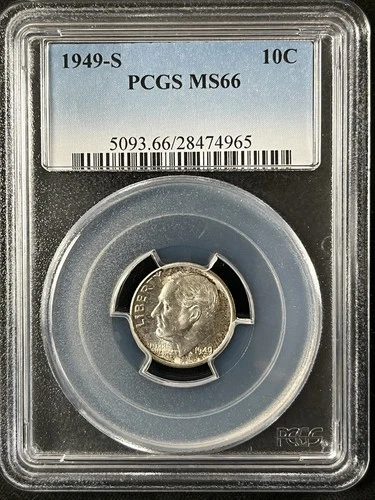 1949-S  10C  Roosevelt Dime PCGS MS66   28474965