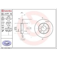 2X Bremsscheibe Vorne FüR VW Vento 1H 1.4 1.6 1.8 1.9 91 Bis 98 Brembo ADZ 1Y