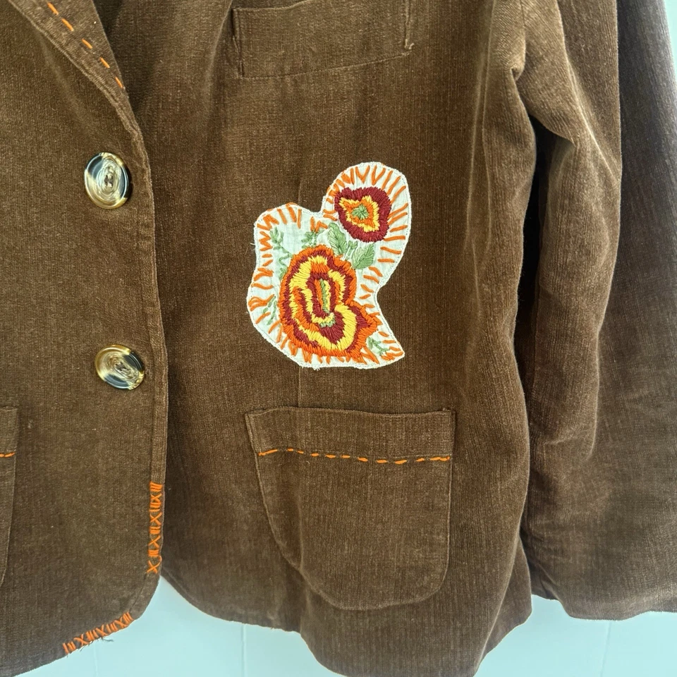 CHAQUETA DE PANA DELIAS Y2K XL Vintage Marrón Chocolate Bordada Hada Grunge Foto 2 de 4