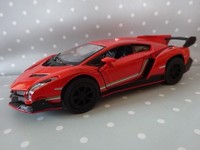 Lamborghini Veneno Rotorange Modelauto Sportwagen Ca.13Cm 1:36 RüCkzugmotor