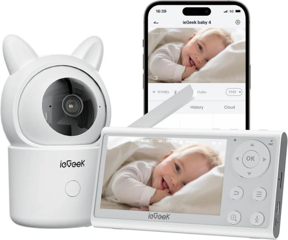 ieGeek Baby Monitor with Camera and Audio, 4.3" Large HD Display & 1080P Camera