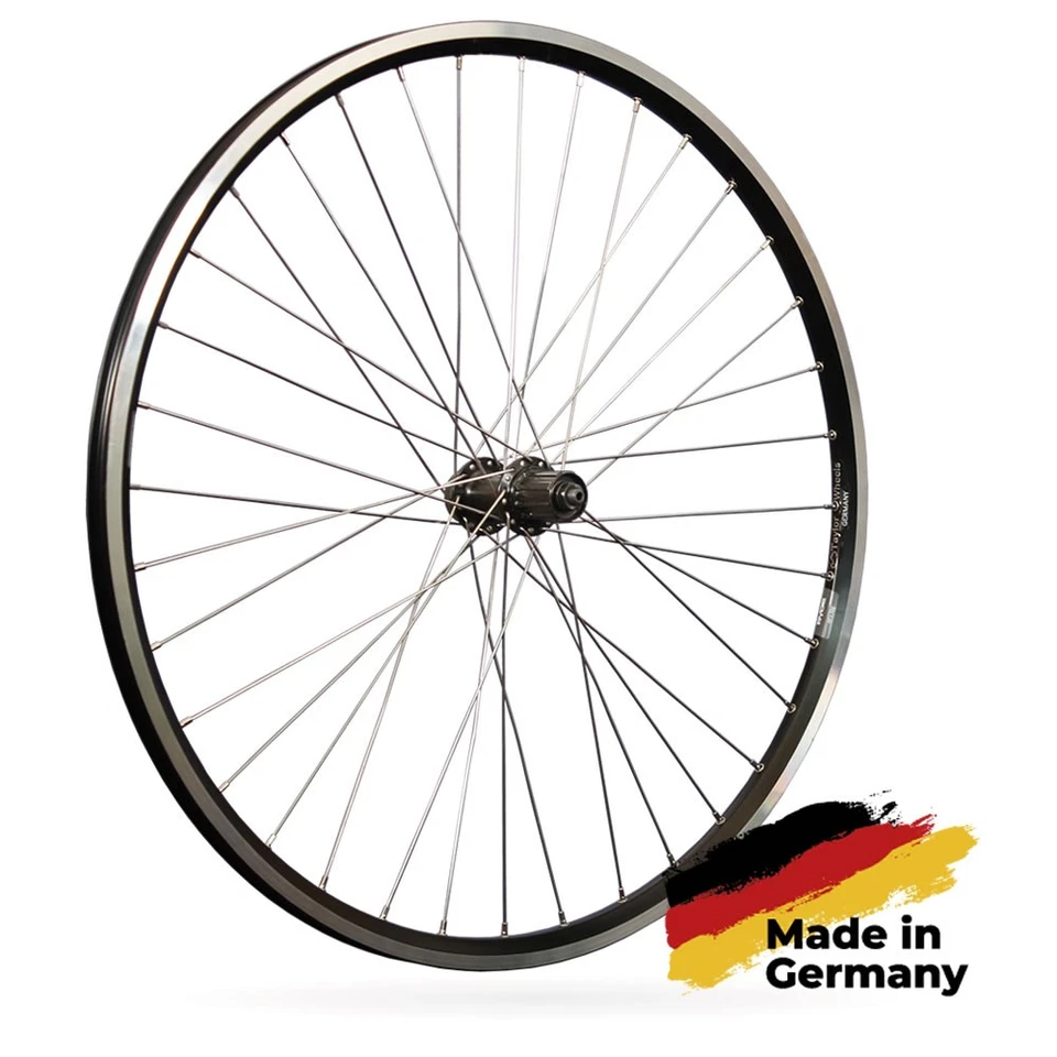 28 Zoll Fahrrad Hinterrad Hohlkammer geöst Shimano FH-QC300 7-11 fach QR schwarz - Bild 4 von 4
