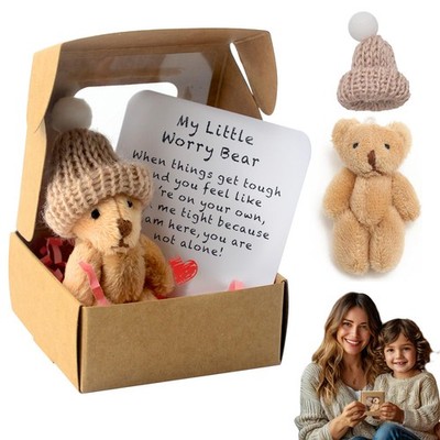 Sorgenbär Umarmung in einer Box Mini Plüsch Taschenbär Trost Geschenk Bald gesund