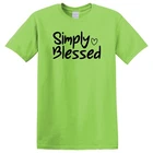 Simply Blessed T-Shirt Short Sleeve Christian Love Shirt Faith Tee cotton Size S