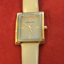 Anne Klein Ladies Watch  Leather Band Taupe and Gold Water Resistant Working