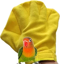 1 Pair Parrot Anti-bite Glove Bird Bite-Proof Chewing Safety Yellow 