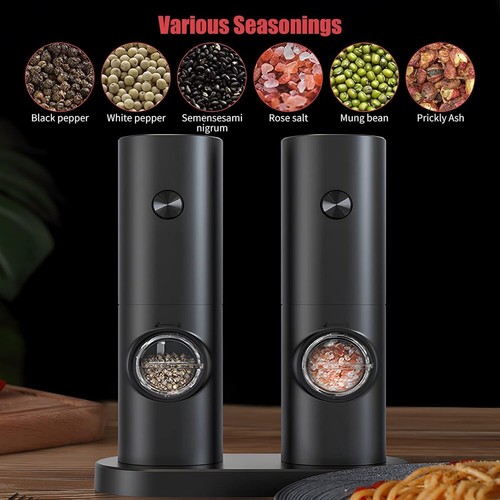 2PCS Electric Salt and Pepper Grinder LED Auto Mill Shaker Adjustable Coarseness - Picture 6 of 16