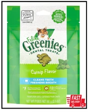 Greenies FELINE GREENIES Adult Natural Dental Care Cat Treats, Catnip Flavor, 2.