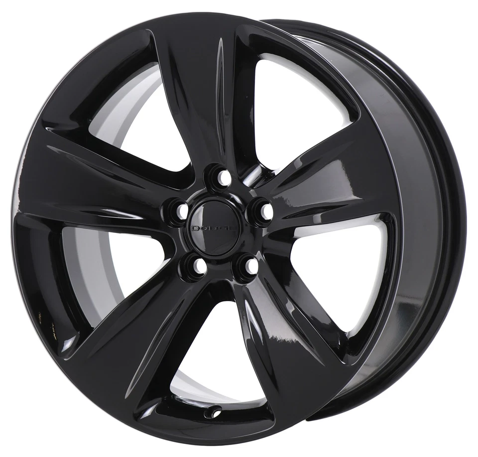 18" Dodge Challenger  Gloss Black Wheels Rims Factory OEM 2521 2015-2023 Set - Image 2 of 3
