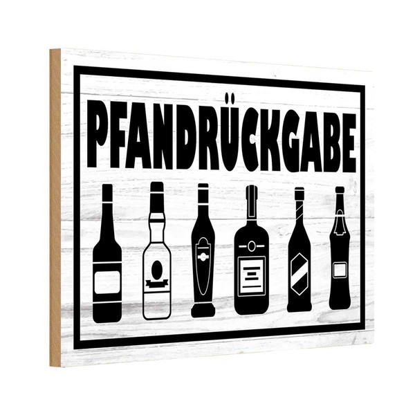 Holzschild 20X30 Cm PfandrüCkgabe Dekoration Deko Geschenk Holz Schild-image