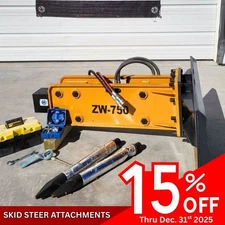 Skid Steer Attachment Wolverine 750 Hydraulic Hammer/Breaker  Bobcat  CAT CASE