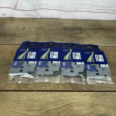 Label Tape Cassette Laminated 12mm, TZc-231 NEW Sealed Unbranded Set Of 4
