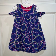 OshKosh B'gosh Kids purple off-the-shoulder dress with a colorful bead design