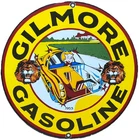 VINTAGE GILMORE GASOLINE PORCELAIN SIGN GAS STATION PUMP PLATE MOTOR RICHIE RICH