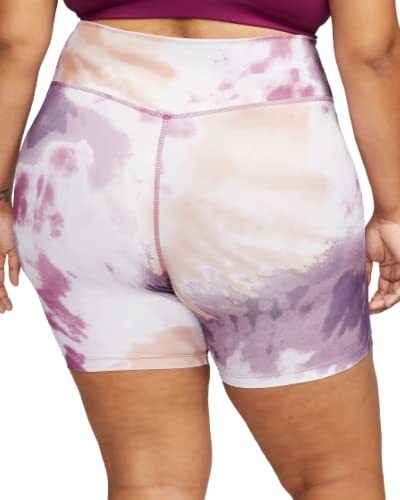 Nike One Women's Mid-Rise 7" Tie-Dye Bike Shorts (Plus Size) Amethyst Wave 1X... - Picture 2 of 6