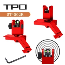 Red Fiber 45 Degree Offset Flip Up Iron Sights Low Profile Rapid Transition