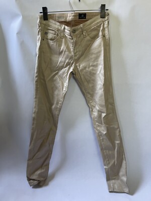 AG Denim the legging super skinny size 26 Coated finish beige champagne gold