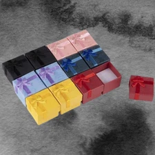 48 Pack Jewelry Gift Boxes with Lids and Bows for Gifts, Rings (6 Colors, 1.5")