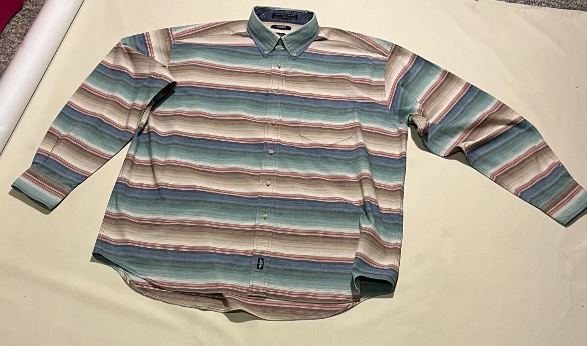 Vintage 90s Dockers Indigo Band Collar Shirt Men XL Oversized Long