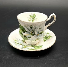 Vintage Paragon Trillium Cup and Saucer Warranted By The Queen