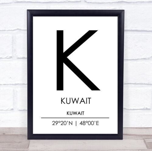 Koweït Koweït coordonne ville mondiale devis de voyage impression art mural - Photo 1/10