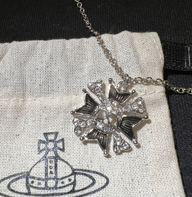 Vivienne Westwood Nana Y2K Skull cross Crystal necklace #045 Vivienne Westwood Nana Y2K Skull cross Crystal necklace #045