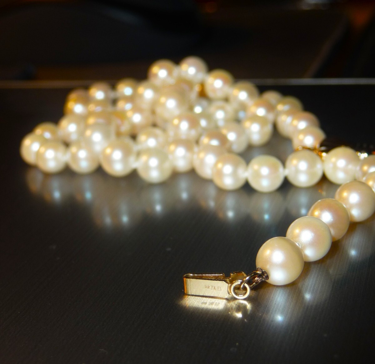 ★ROSEMONT★ Silver Ribbon Pearl Necklace RA24C48E Ribbon Necklace