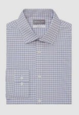 86 Michael Kors Men's Slim-Fit Blue Long-Sleeve Airsoft Eco Dress Shirt Size S