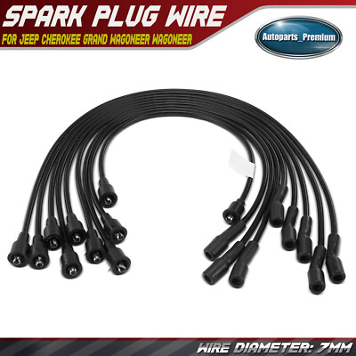 #ad 9Pcs Spark Plug Wire Sets for Jeep Cherokee 1975 1983 Grand Wagoneer Wagoneer $34.48