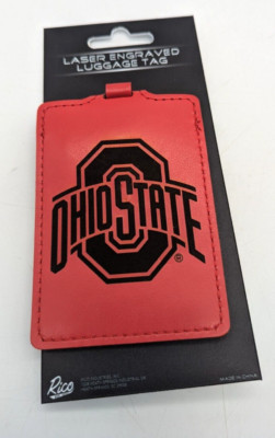 OSU Ohio State Buckeyes Luggage Tag - Red - Laser Engraved - Hidden Info- 4''x3''