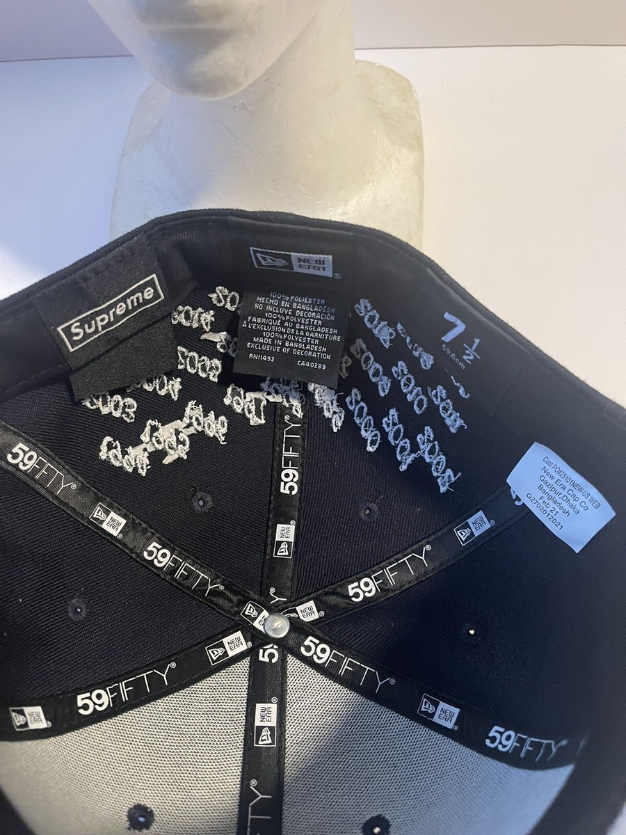 Supreme Champions Box Logo New Era Black Cap Hat 7 1/2 Navy Supreme Champions Box Logo New Era Black Cap Hat 7 1/2 Navy