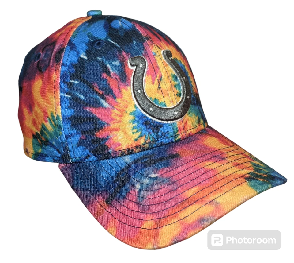 Sombrero INDIANAPOLIS COLTS New Era 39Thirty CATCH CRUCIAL Talla Grande/XL Tie Dye NFL Foto 3 de 4