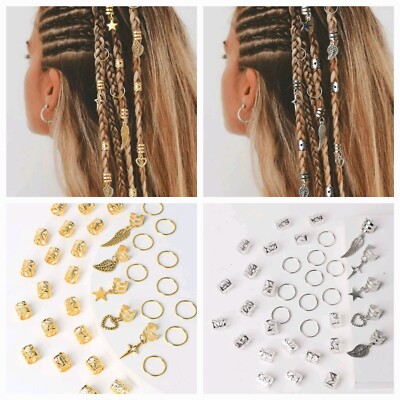 35 Stück Dreadlock Perlen aus Metall Dreadlocks Manschetten Haarschmuck Braids 