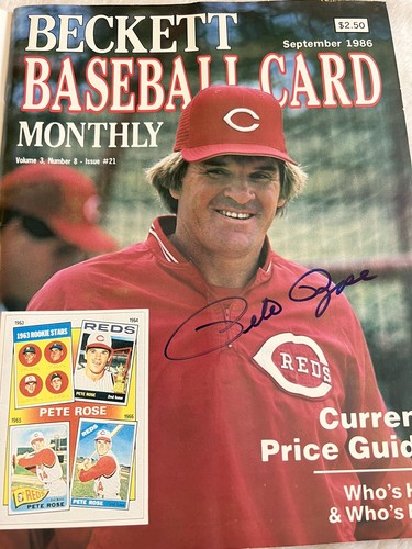 Pete Rose Autographed Beckett Magazine September 1986 Photo Taken at Signing - Picture 2 of 6