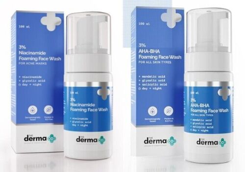 The Derma Co 3% Niacinamida y AHA-BHA Jabón facial en espuma para marcas de... - Imagen 1 de 10