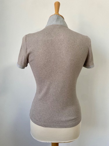 Brunello Cucinelli Beige Cotton Blouse / Cardigan , Size:L - Foto 8 di 12