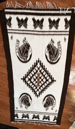 Western horse Blanket Poncho Unisex all seasons boho Brown - Picture 7 of 7