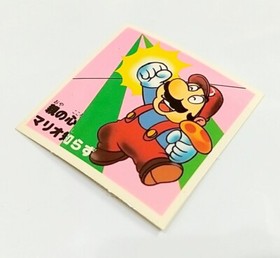 (Game Item) Sticker, Super Mario Bros 2 mushroom 1986, Amada, Mint, Famicom Card