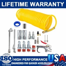 Hot Air Compressor Accessory Kit 1/4" NPT Air Tool Kit 25Ft Coil Hose-WYNNsky