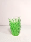 5 Pc Hazel Atlas Uranium Green Depression Glass Nut Dish Ramekins Set Glows