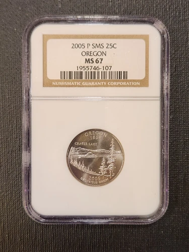 2005 P Quarter SMS 25c Oregon MS-67 NGC Graded sealed
