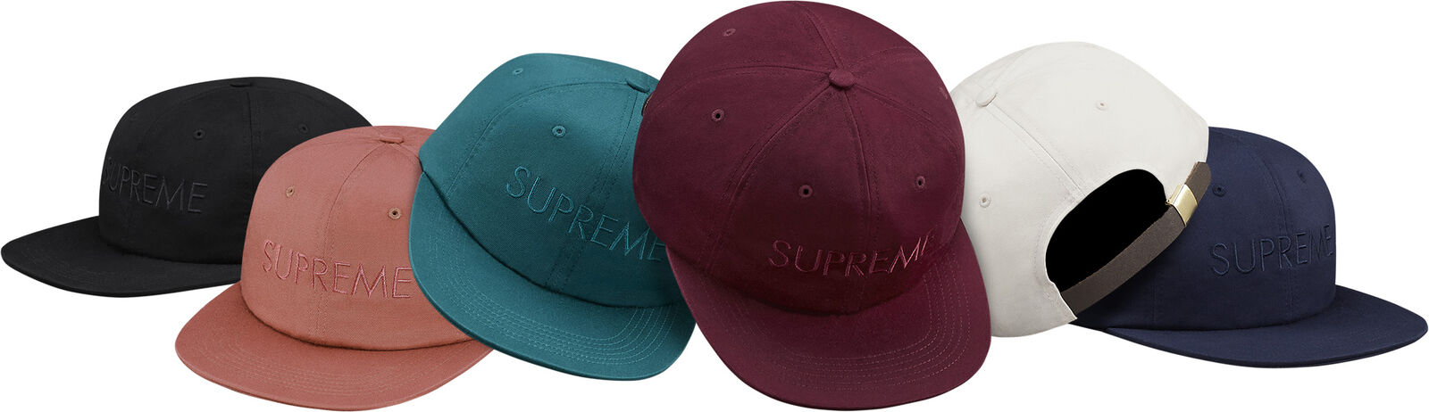 Supreme Tonal Logo 6-Panel Cap Black OS F/W 15