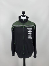 Mens sweatshirt full zip Kawasaki Size XXL Color Black/Green Duties Paid USA 
