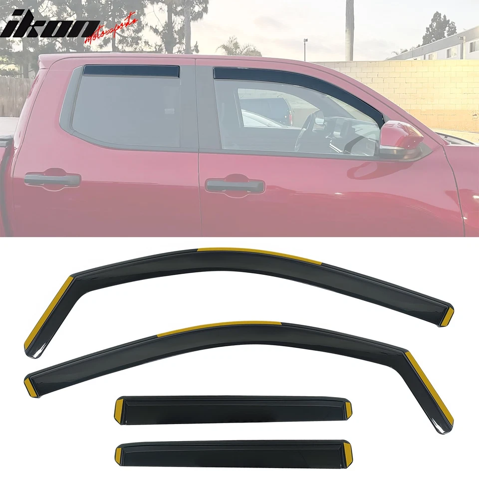 Fits 24-25 Toyota Tacoma Double Cab In-Channel Window Visors Guard Deflectors PC